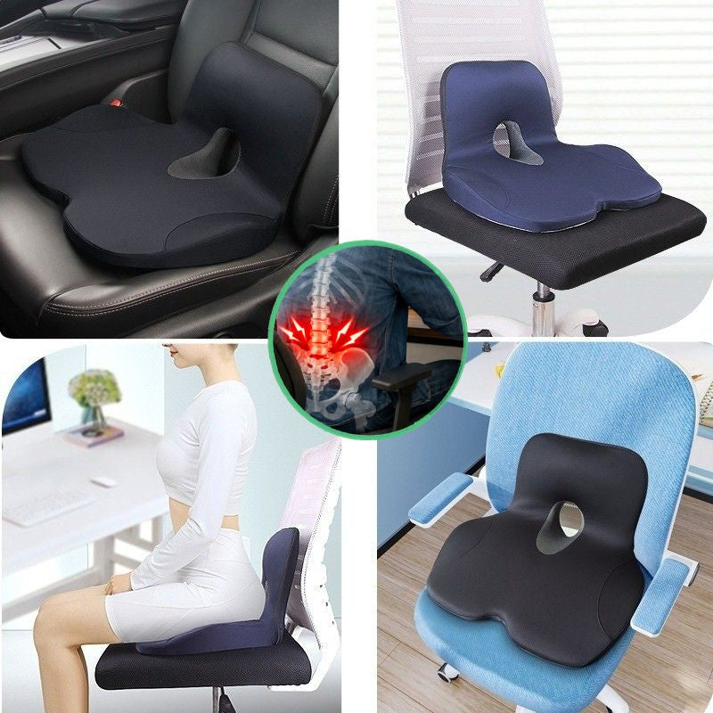 Coussin de siège et dossier intégré en L pour chaise de bureau, soutien lombaire et hanches