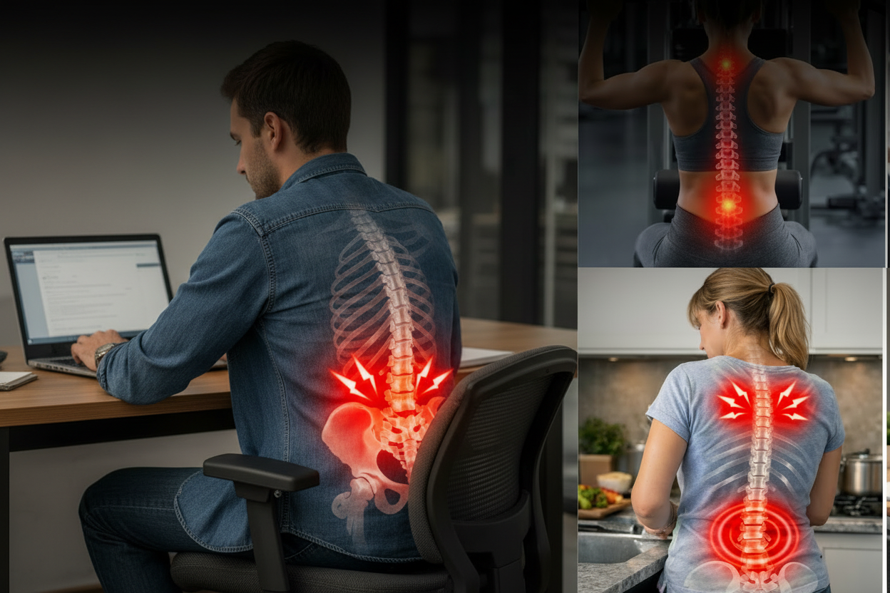 Douleurs dos en position assise et personnes actives
