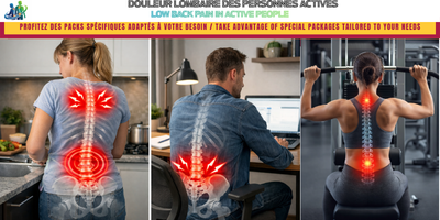 Solution douleurs bas du dos et haut du dos pour sportif, travail bureau et travaux ménagers